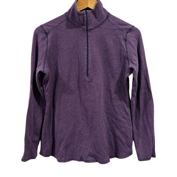 Woolrich Purple half zip Fleece Lined pullover Size Medium - Picture 1 of 10